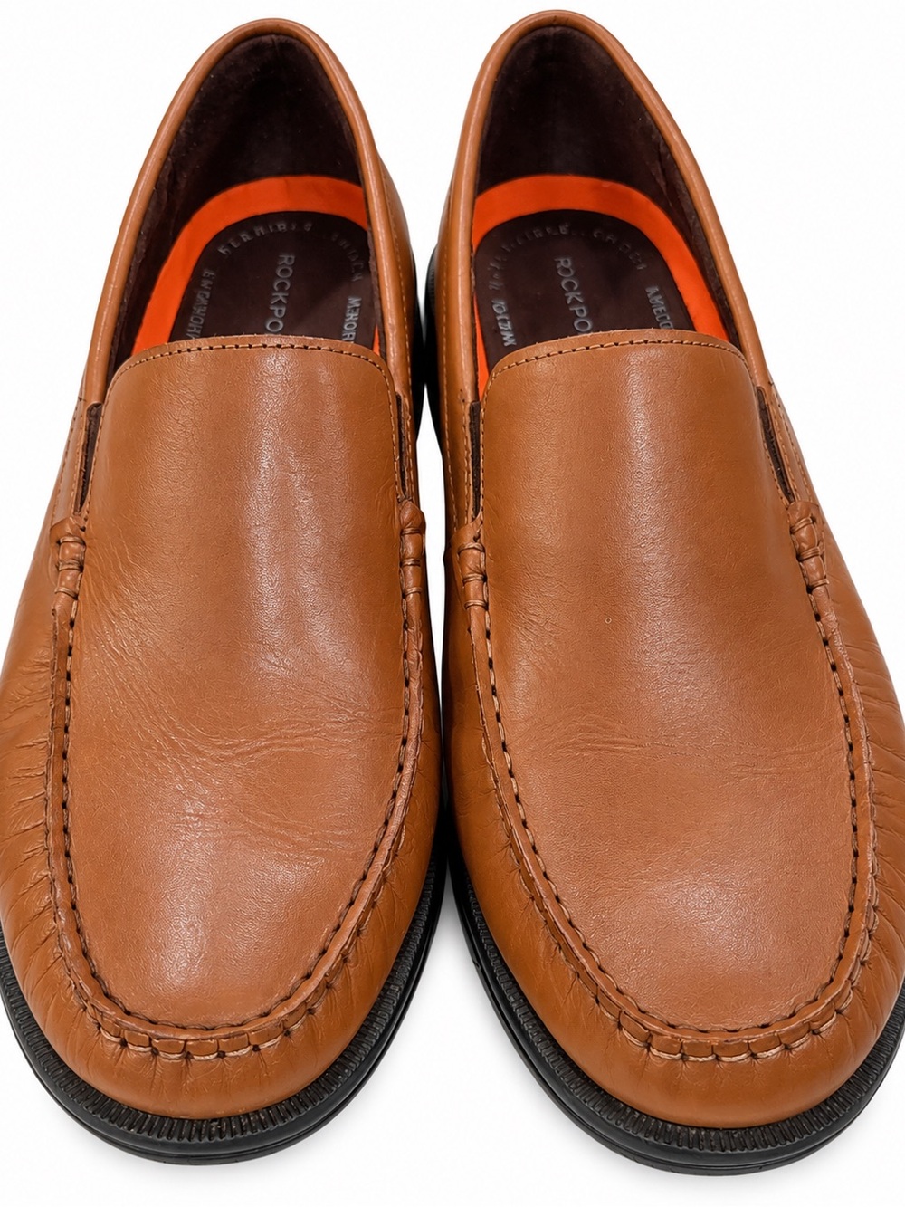 Rockport Men’s 8.5 Brown Leather Slip-On Loafers